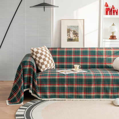 Charming Plaid Couch Protector for Cozy Living Spaces