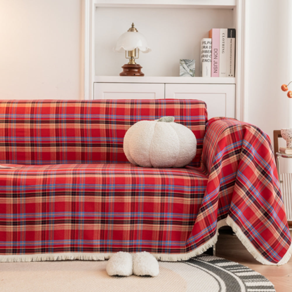 Charming Plaid Couch Protector for Cozy Living Spaces