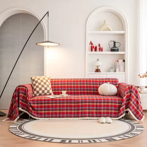 Charming Plaid Couch Protector for Cozy Living Spaces