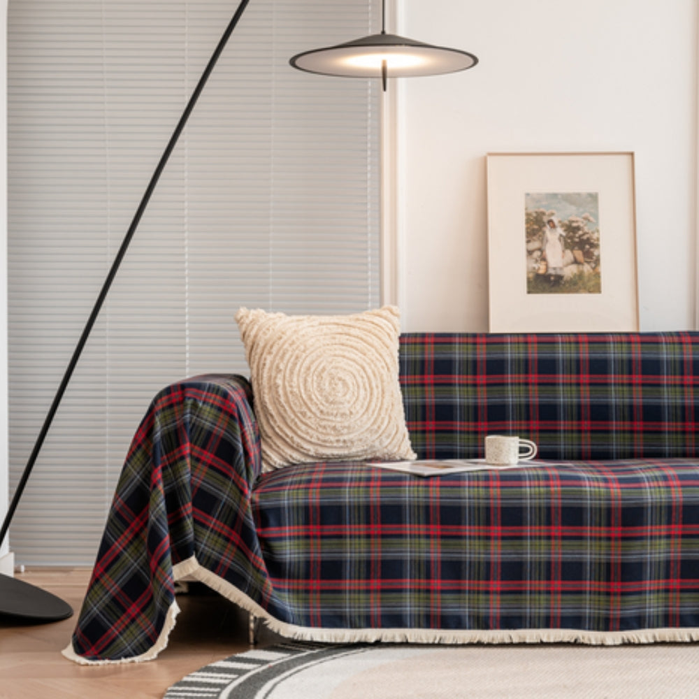 Charming Plaid Couch Protector for Cozy Living Spaces