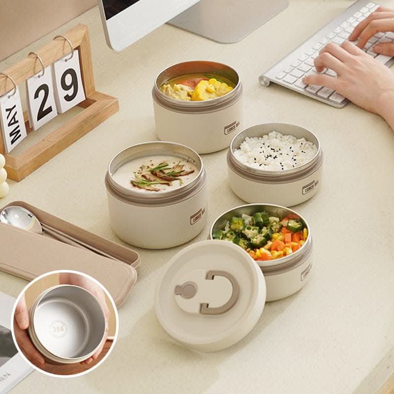Insulated Lunch Box - Double-Wall, Leak-Resistant, Portable Food Storage