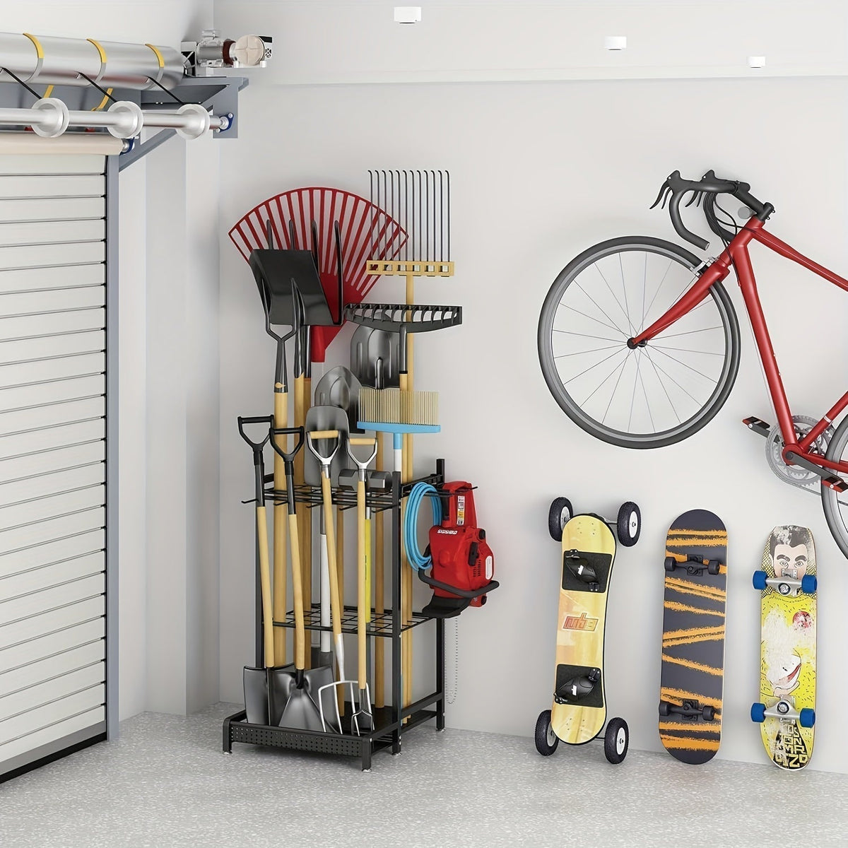 Heavy-Duty Garden Tool Storage Rack for Outdoor Organization