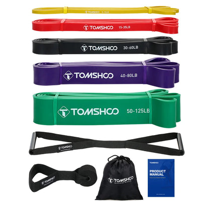 5-Level Resistance Bands Set with Handles, Door Anchor & Carry Bag
