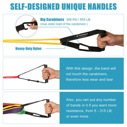 5-Level Resistance Bands Set with Handles, Door Anchor & Carry Bag