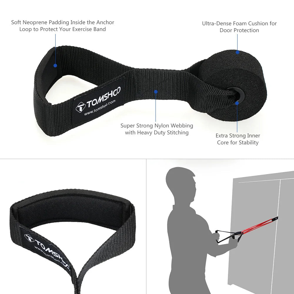 5-Level Resistance Bands Set with Handles, Door Anchor & Carry Bag