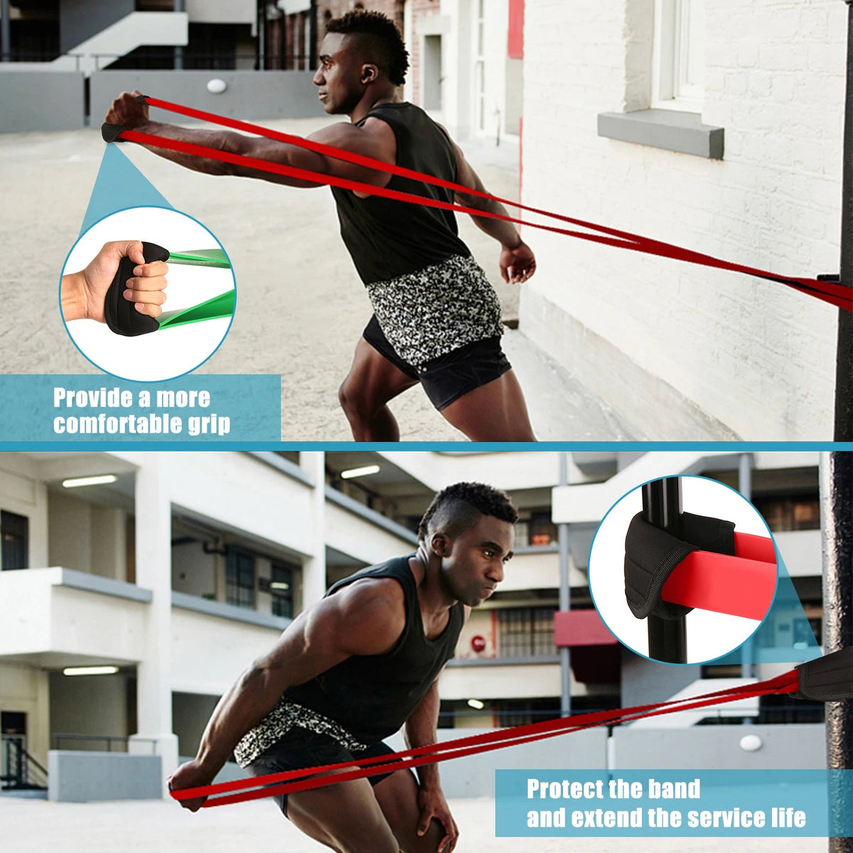 5-Level Resistance Bands Set with Handles, Door Anchor & Carry Bag