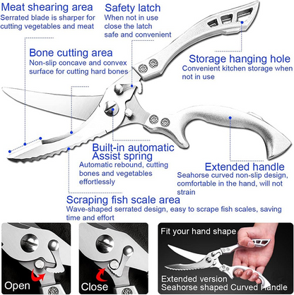 Stainless Steel Heavy-Duty Scissors for Bone Cutting