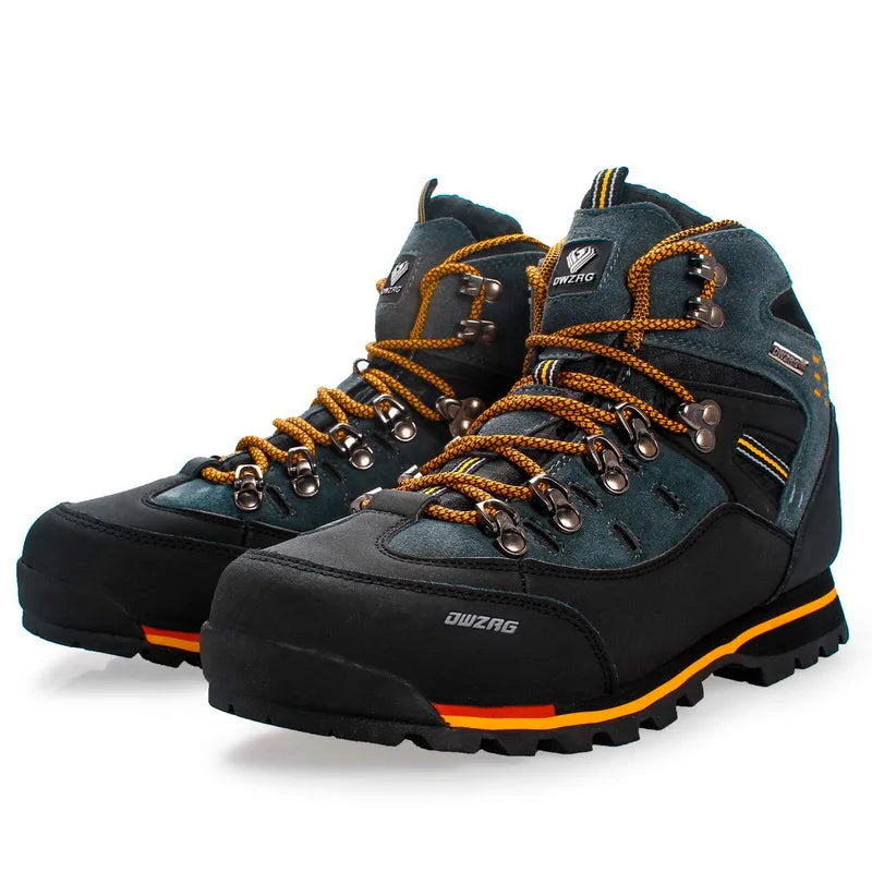 TrailBlazer Men's Waterproof Leather Hiking Boots – Insulated Non-Slip Outdoor Shoes for Winter Adventures