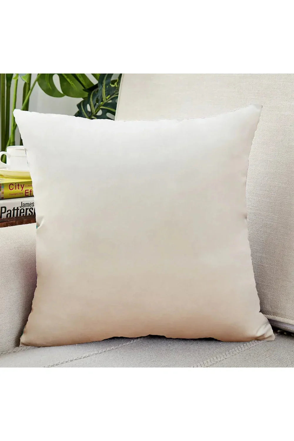 Velvet Cushion Cover in Beige Color