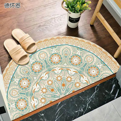 Non-Slip Semicircular Doormat in Bohemian Style
