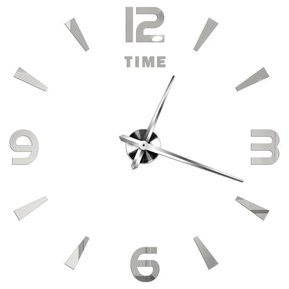 DIY 3D Mirrored Acrylic Wall Clock - Self-Adhesive Home Decor for Kitchen and Living Room
