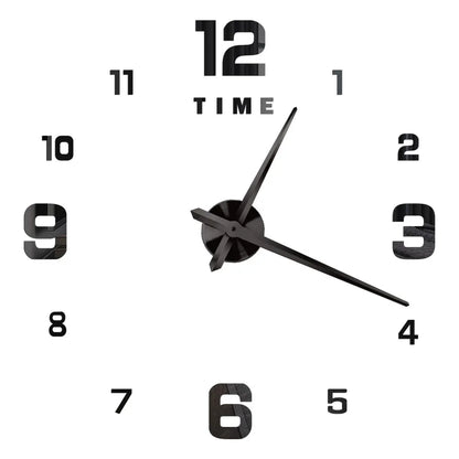 DIY 3D Mirrored Acrylic Wall Clock - Self-Adhesive Home Decor for Kitchen and Living Room
