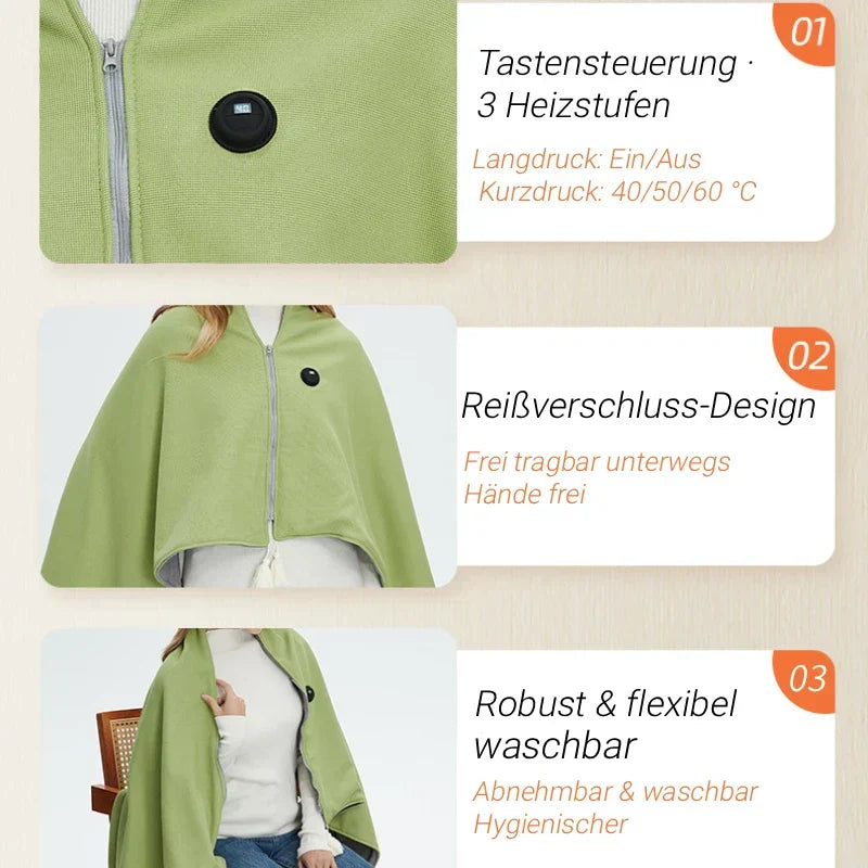 CozyWrap | Portable Heated Blanket | USB Heating for Comfort