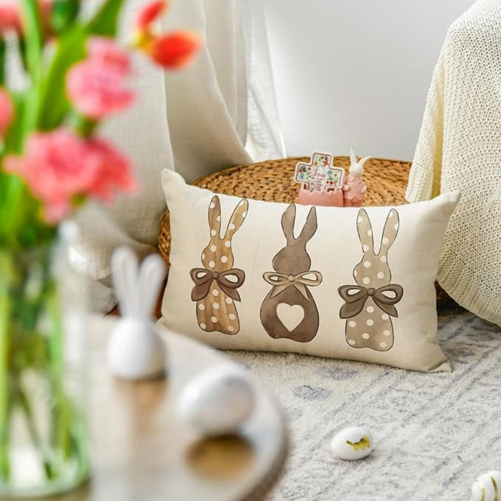 Charming Bunny-Themed Cushion Cover for Cozy Spaces