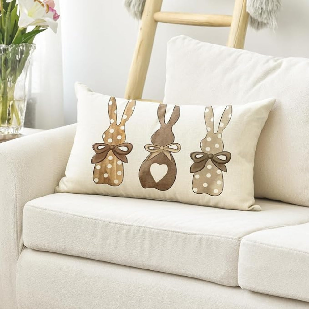 Charming Bunny-Themed Cushion Cover for Cozy Spaces