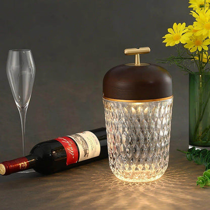 Portable Ambient Table Lamp with Crystal Design