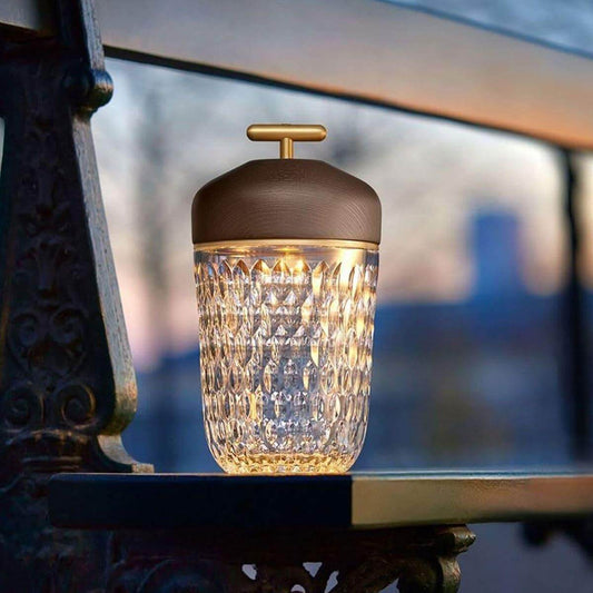 Portable Ambient Table Lamp with Crystal Design