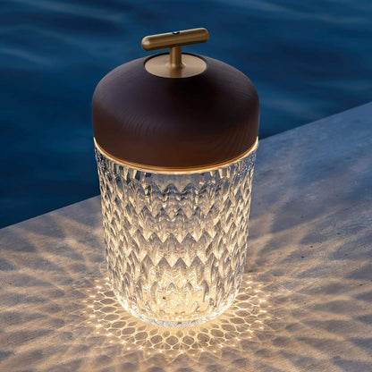 Portable Ambient Table Lamp with Crystal Design