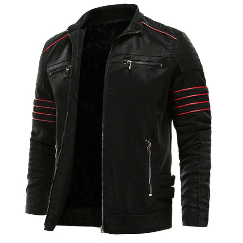 Men's Premium Leather Jacket | Edgy Biker Style with Zippers