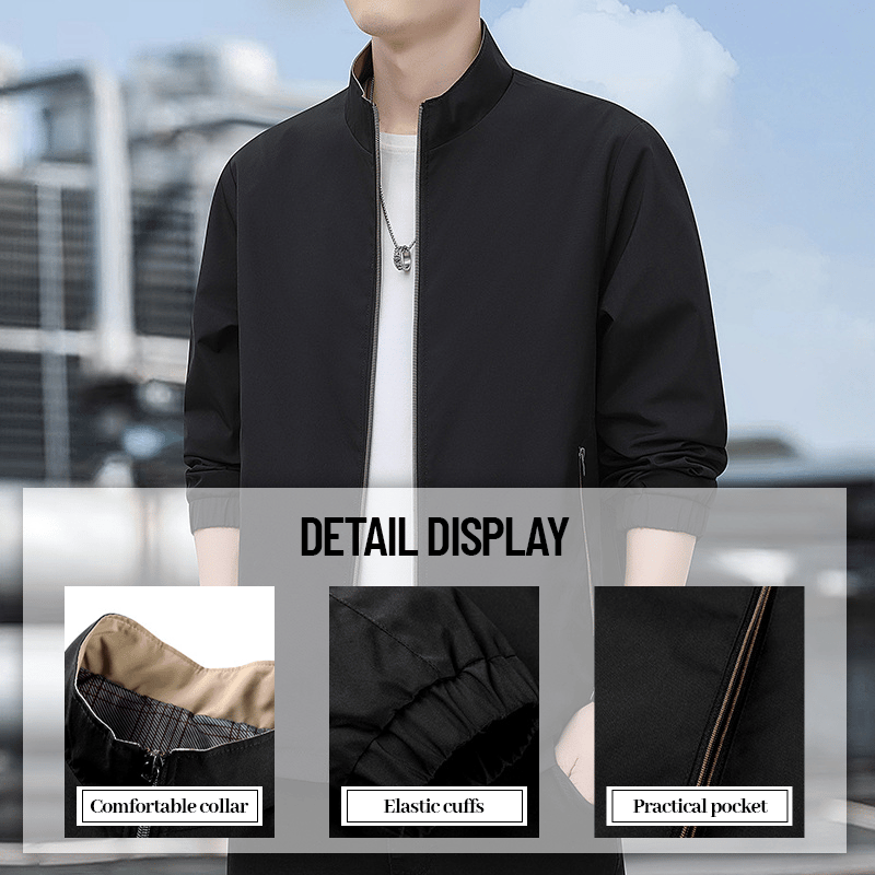 Men's Versatile Stand Collar Jacket – Effortless Style and Comfort