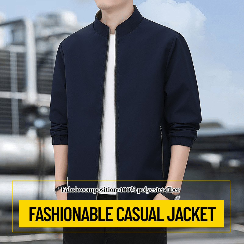 Men's Versatile Stand Collar Jacket – Effortless Style and Comfort