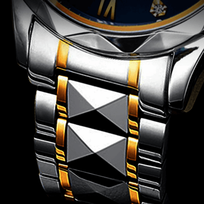 Stylish Stainless Steel Quartz Watch with Luminous Hands