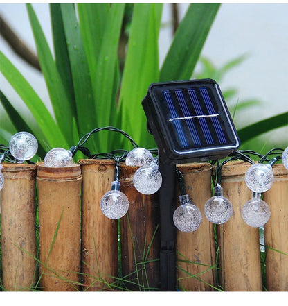 Outdoor Decorative LED String Lights Powered by Solar Energy