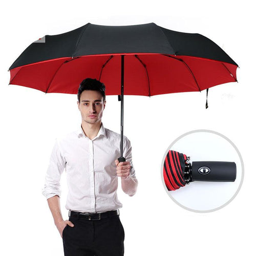 Windproof Automatic Umbrella with Reversed Closing – StormShield Design