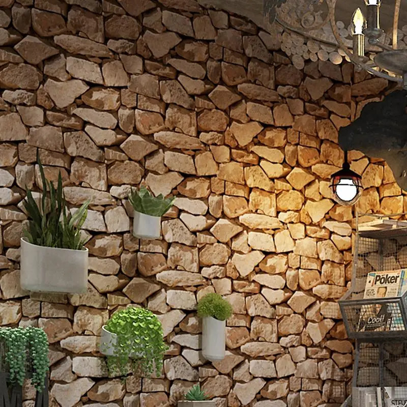Vintage 3D Stone Texture Wallpaper for Timeless Elegance
