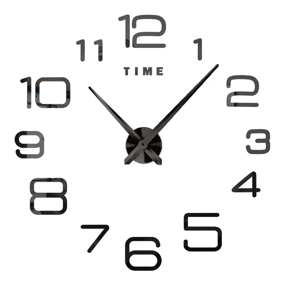 DIY 3D Mirrored Acrylic Wall Clock - Self-Adhesive Home Decor for Kitchen and Living Room