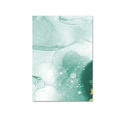 Elegant Green and Gold Marble Canvas Art for Modern Spaces