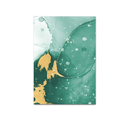 Elegant Green and Gold Marble Canvas Art for Modern Spaces