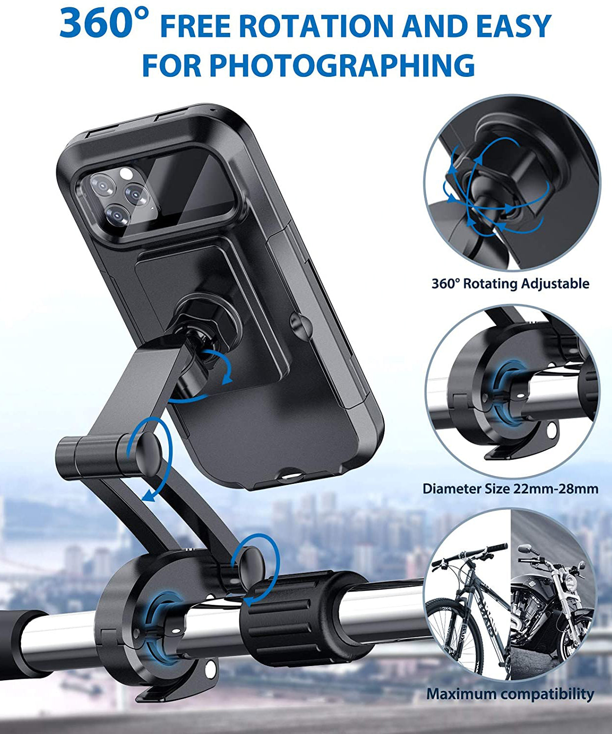 All-Weather Phone Mount for Bicycles and Motorcycles