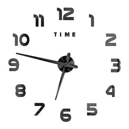 DIY 3D Mirrored Acrylic Wall Clock - Self-Adhesive Home Decor for Kitchen and Living Room