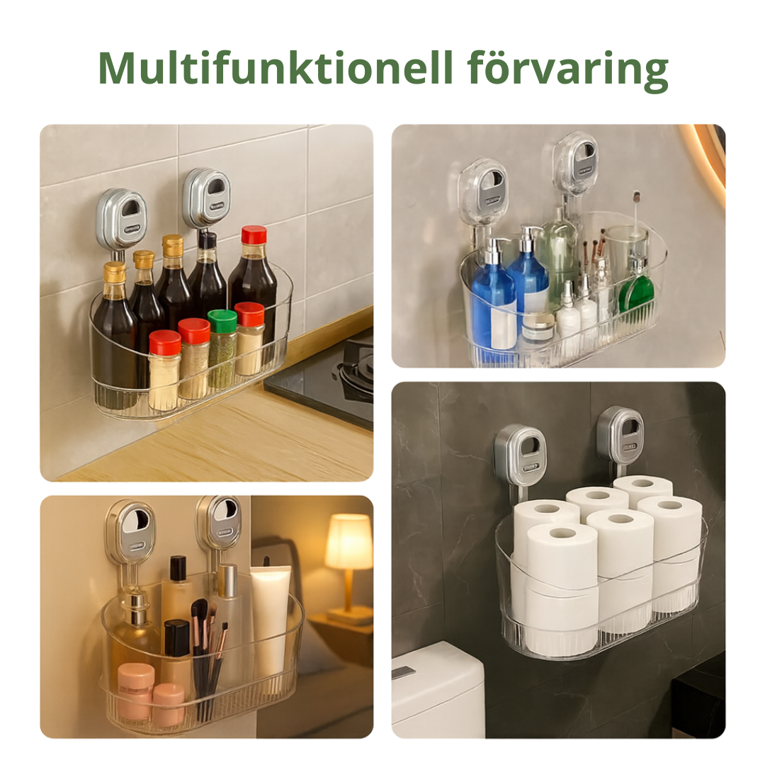 Versatile Self-Adhesive Wall Shelf for Bathroom Organization