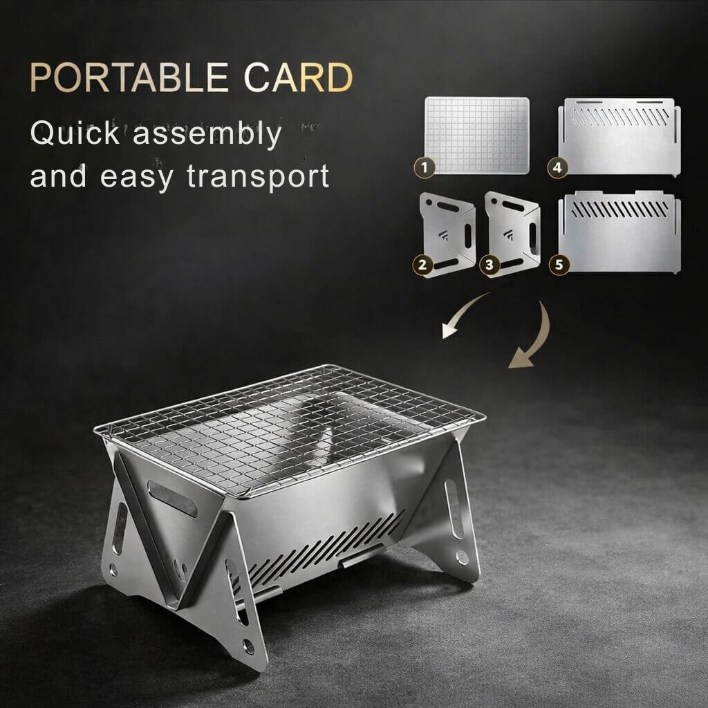 Portable Charcoal Grill | Quick Setup | Sturdy Outdoor Design