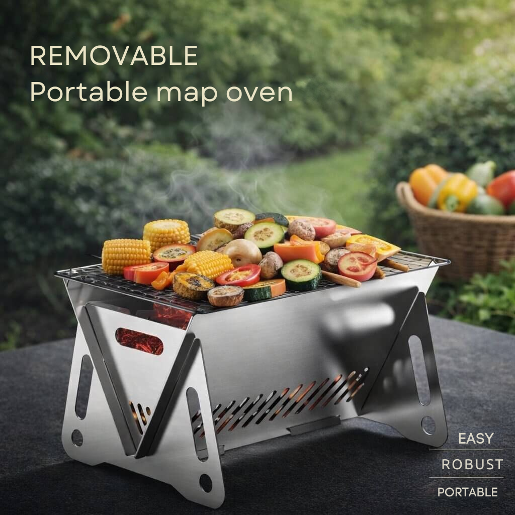 Portable Charcoal Grill | Quick Setup | Sturdy Outdoor Design