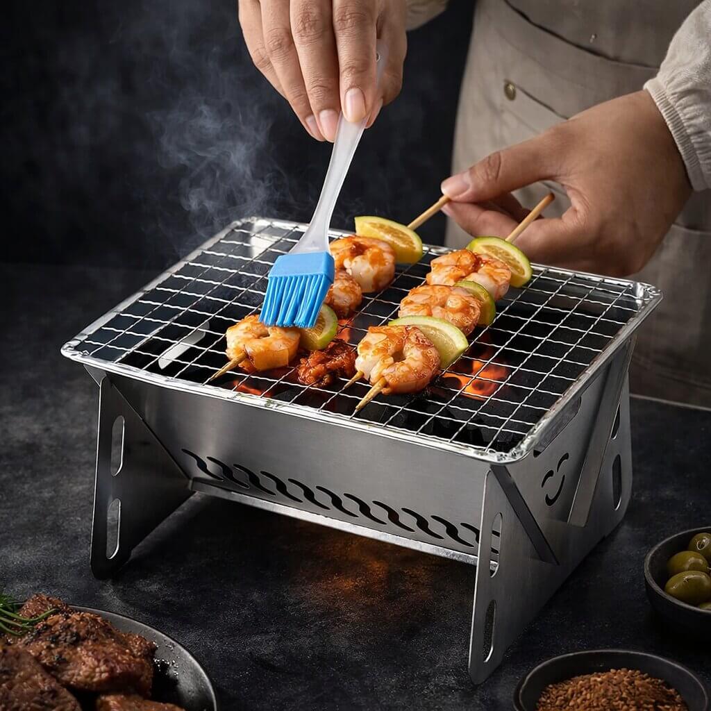 Portable Charcoal Grill | Quick Setup | Sturdy Outdoor Design