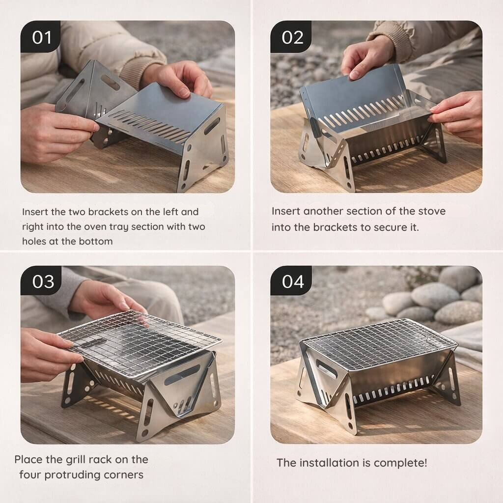 Portable Charcoal Grill | Quick Setup | Sturdy Outdoor Design