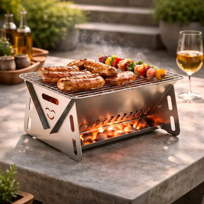 Portable Charcoal Grill | Quick Setup | Sturdy Outdoor Design