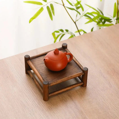 Elegant Wooden Display Rack for Tea and Tableware