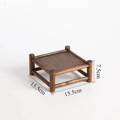 Elegant Wooden Display Rack for Tea and Tableware
