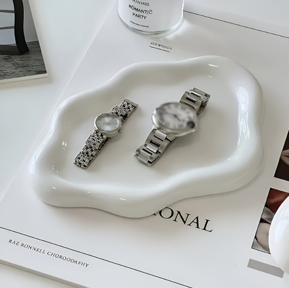 White Ceramic Jewelry Dish – Sophisticated Design