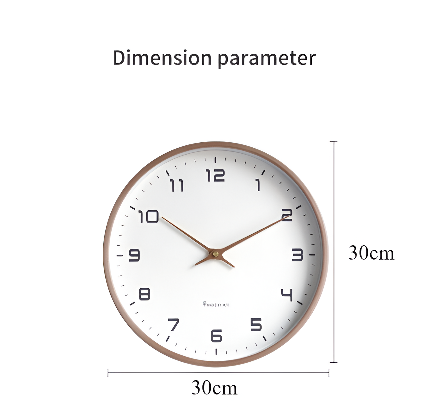 Minimalist Scandinavian Wooden Wall Clock for Living Room, Office, Kitchen