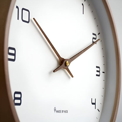 Scandinavian Style Silent Quartz Wall Clock with Wooden Frame for Home