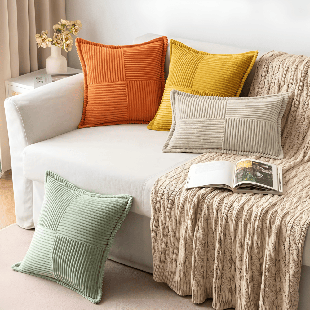 Stain-Resistant Solid Colored Cushion Cover