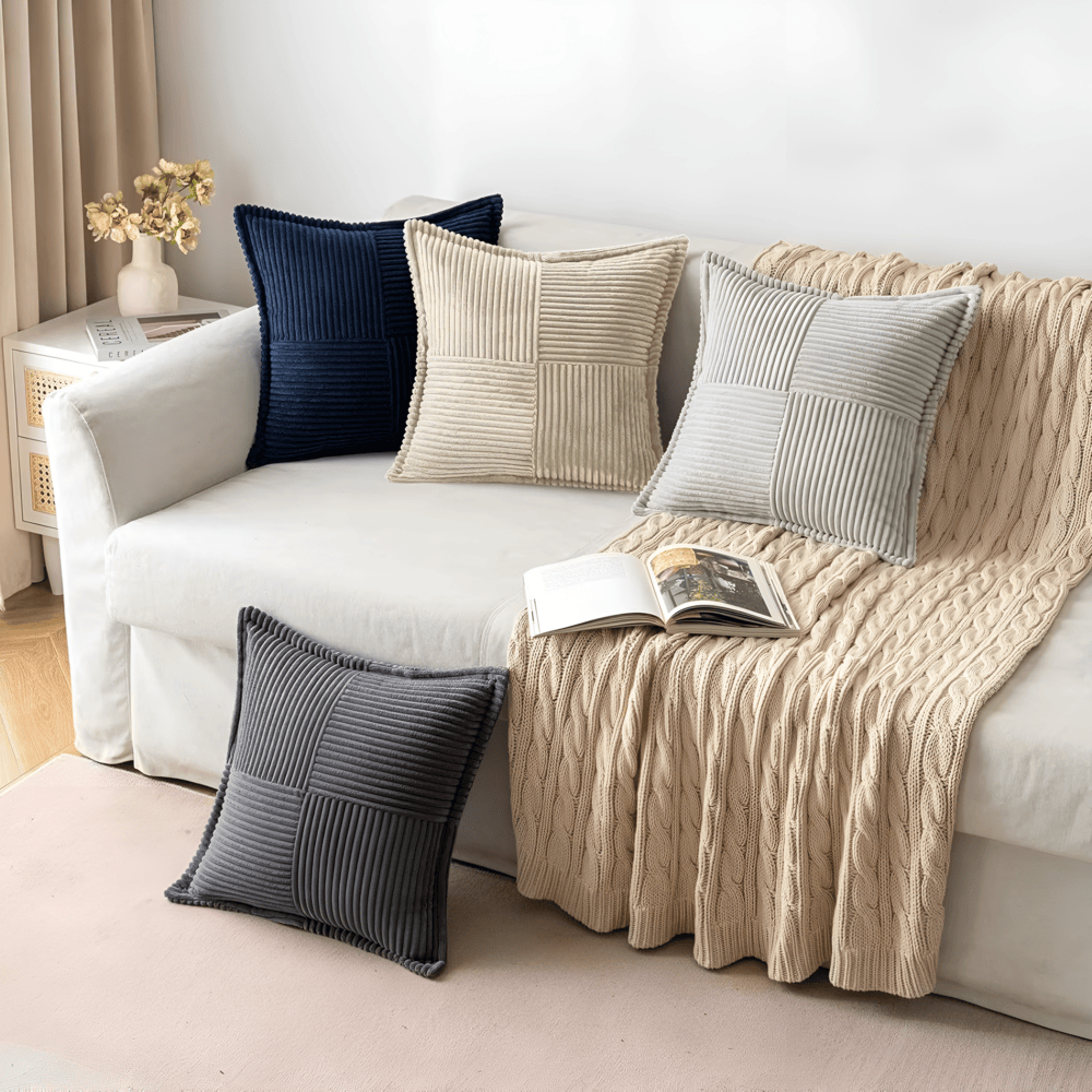 Stain-Resistant Solid Colored Cushion Cover