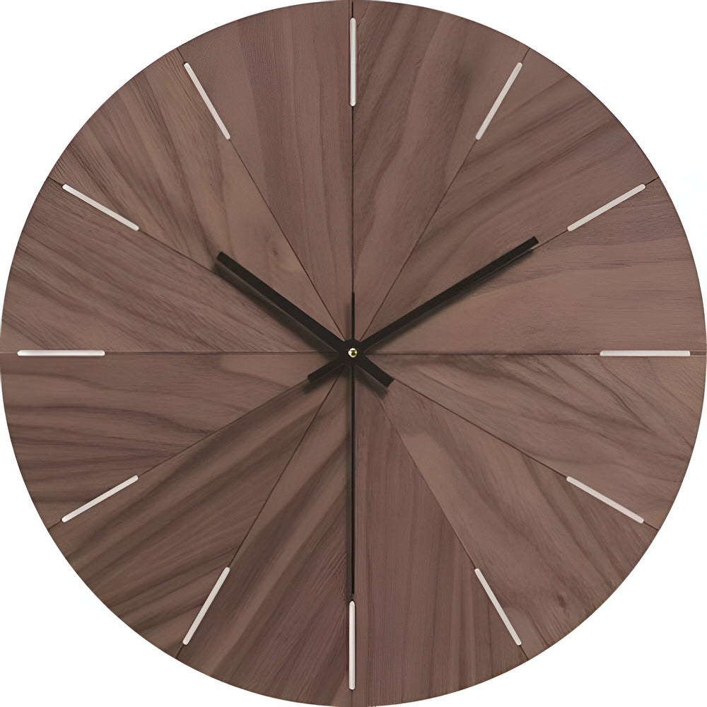 Modern Silent Wall Clock in Solid Wood – Minimalist Woodline Design