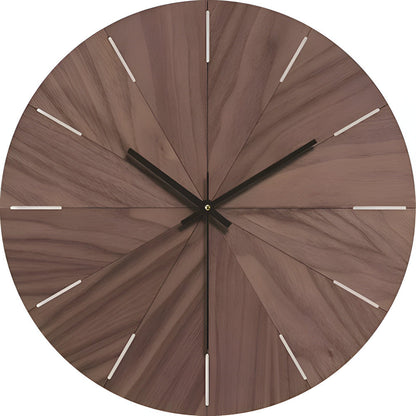 Modern Silent Wall Clock in Solid Wood – Minimalist Woodline Design