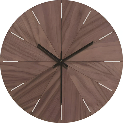 Modern Silent Wall Clock in Solid Wood – Minimalist Woodline Design